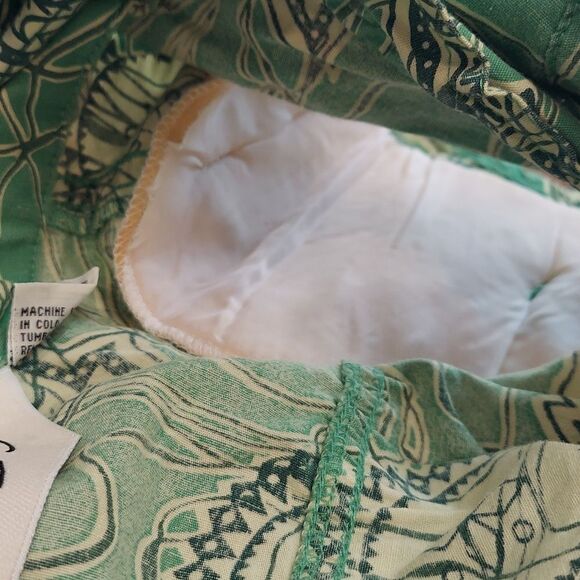 Diane von Furstenberg Green Print Vintage Jumpsuit Sz L - Picture 10 of 11